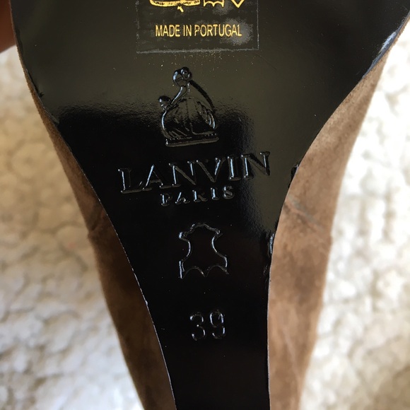 NEW Lanvin Chelsea Suede Wedge Booties Boots - Picture 6 of 8